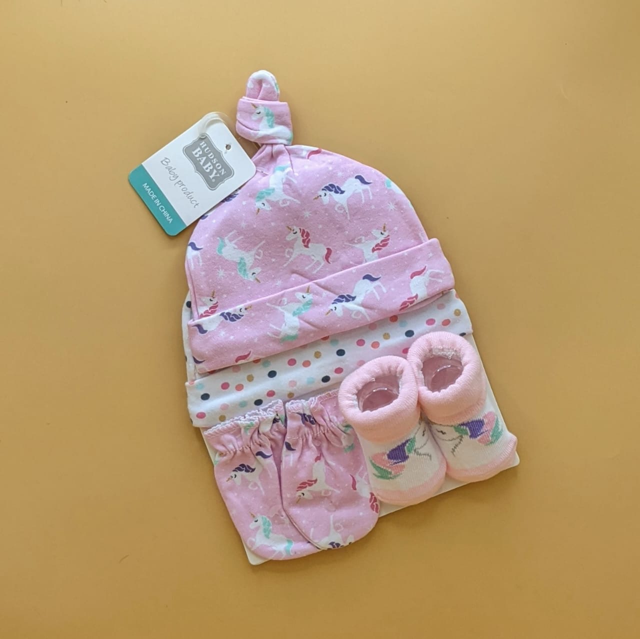 Pack of 2 Caps, Mittens & Booties Set