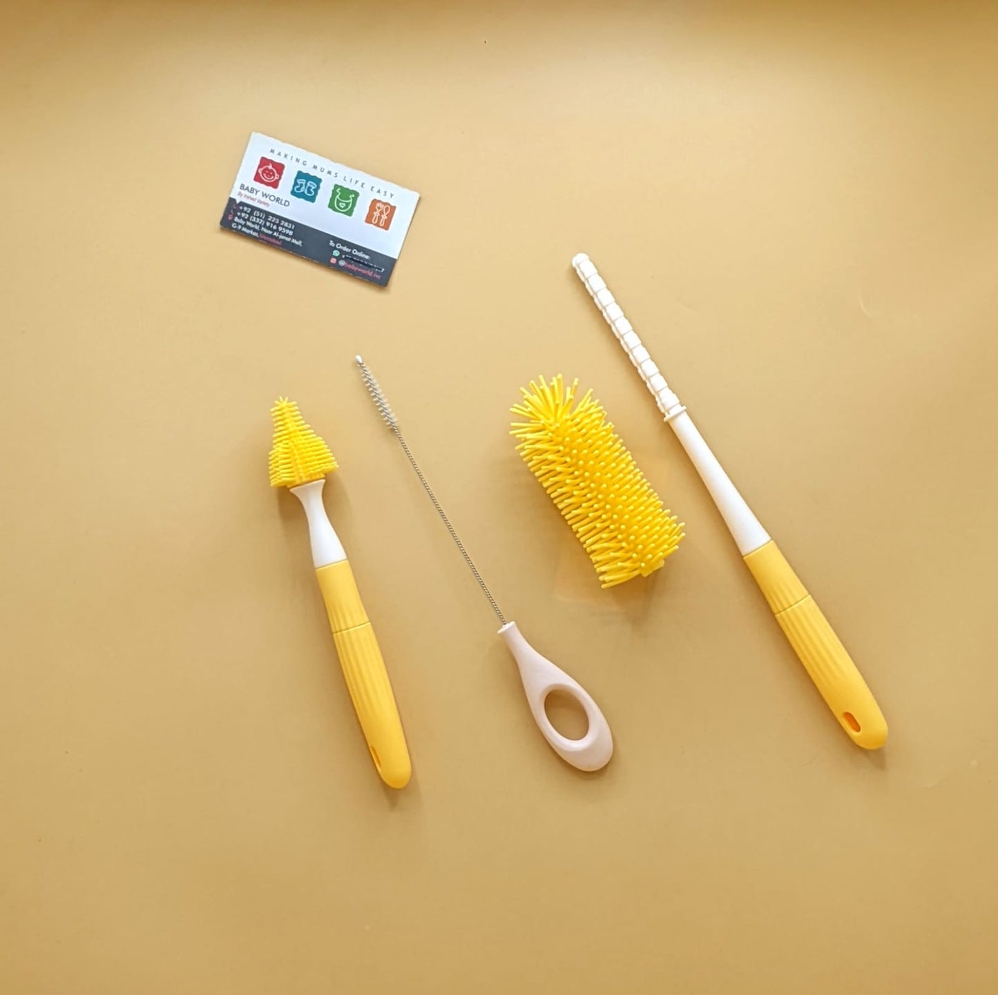 3 Pieces All Purpose Silicone Bottle, Straw & Teat Cleaner Brush