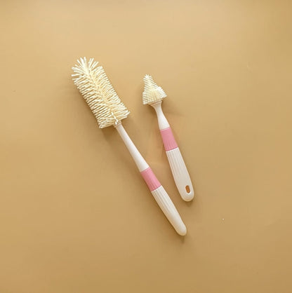 2 Pieces All Purpose Silicone Bottle & Teat Cleaner Brush