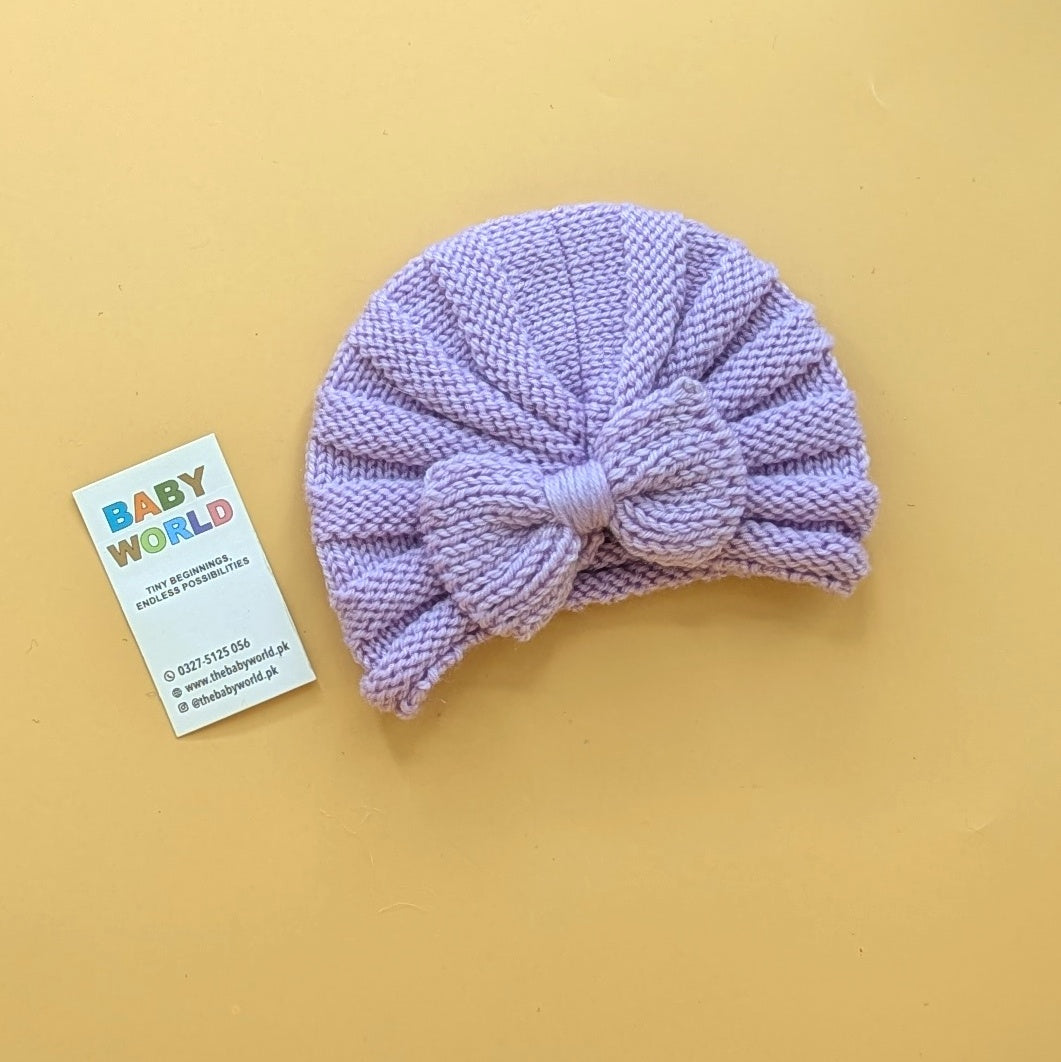Baby Wool Cap - Bow - Winter