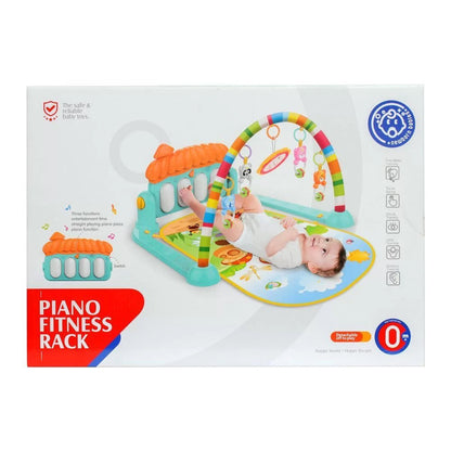 Cartoon Baby Activity Gym Fitness Baby Musical Piano Play Gym Mat With Animal Rattle Toys