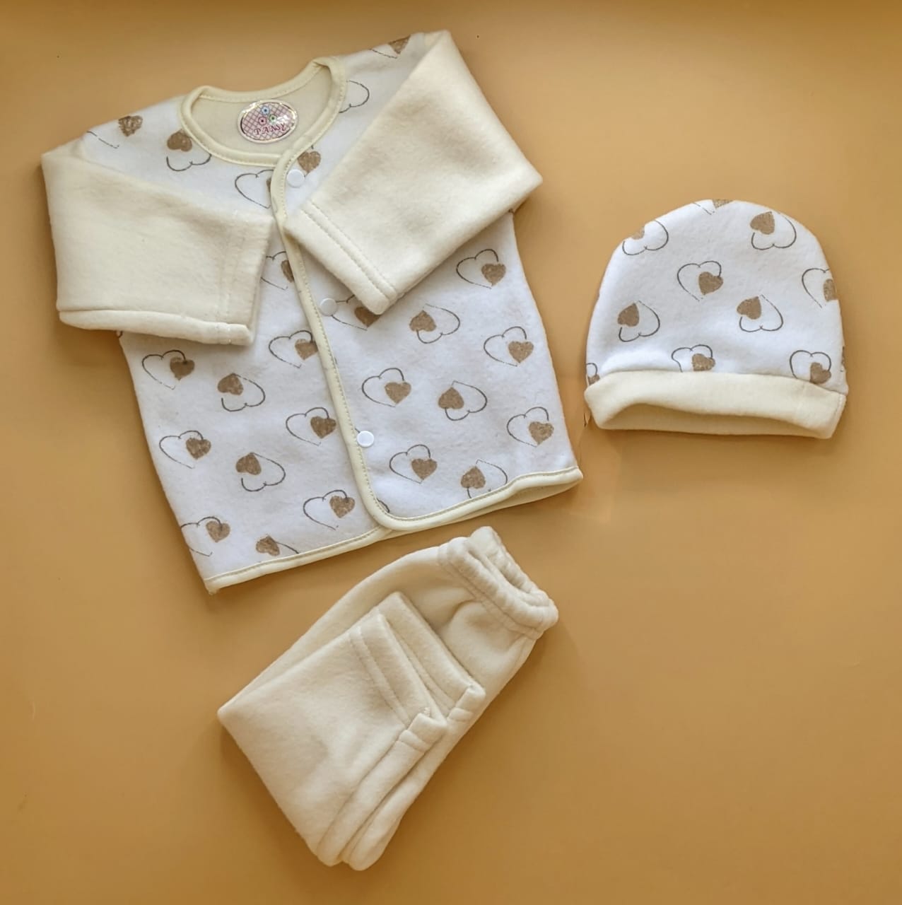 Baby Suit with Cap - Winter - Hearts 🧡