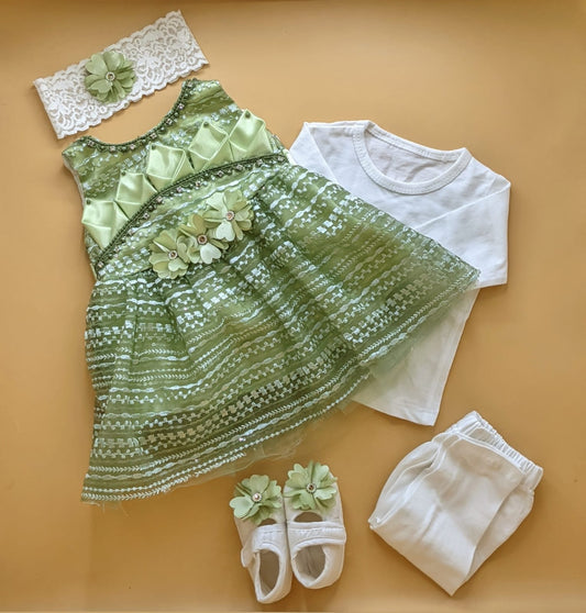 5 Pieces Frock Set