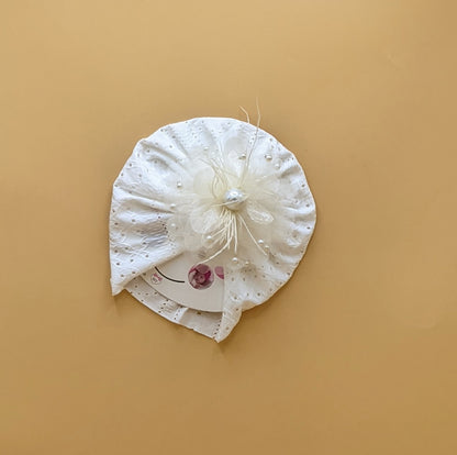 Baby Cap - Floral/Pearls