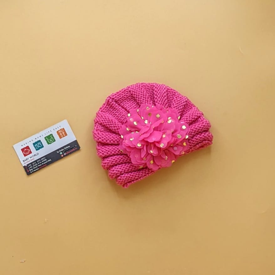 Baby Wool Cap - Flower - Winter