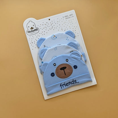 Pack of 3 Caps - Bear/Friends
