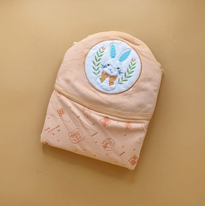 Premium Velvet Hooded Wrapping Sheet/Blanket - Winter - Rabbit 🐰