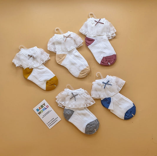 Baby Frilly Socks Pair - Bow