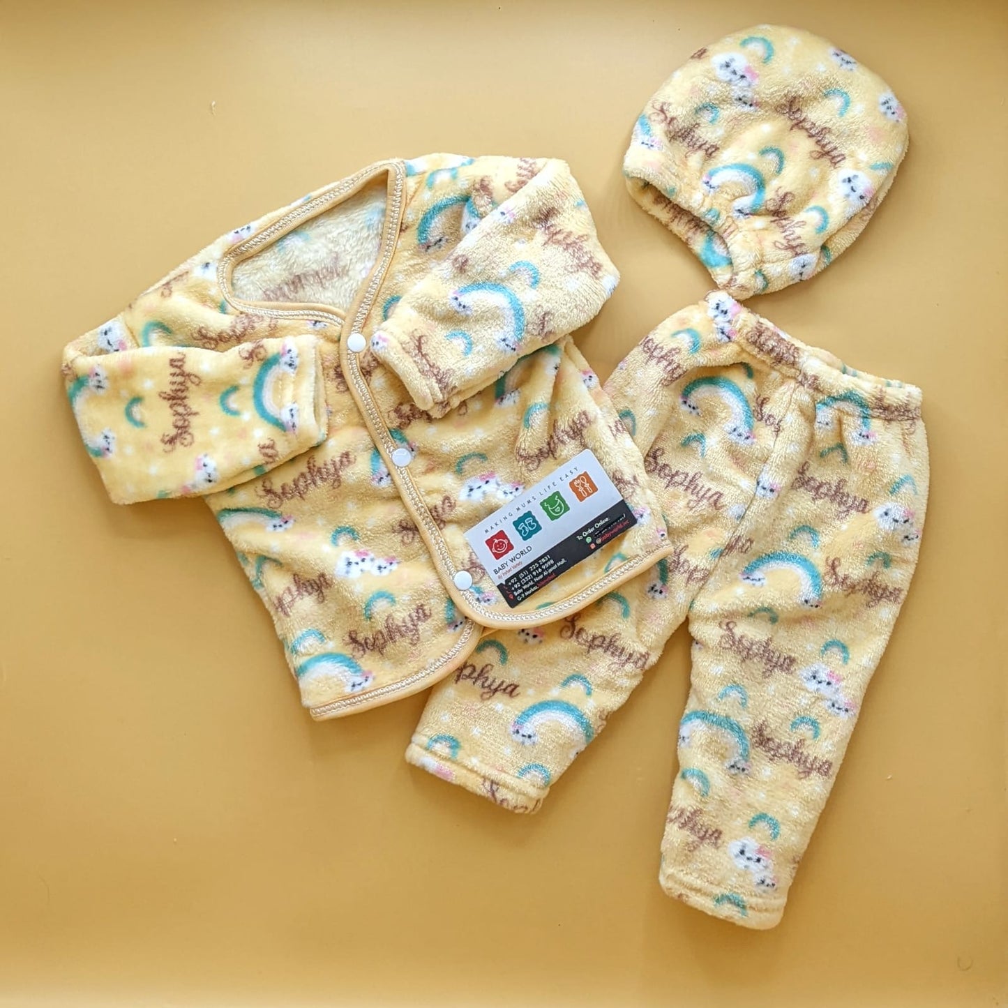 Baby Suit with Cap - Rainbow/Clouds - Winter