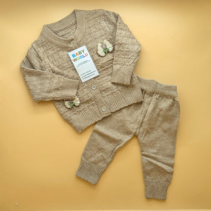 Baby 2 Piece Imported Woolen Suit - Rose - Winter