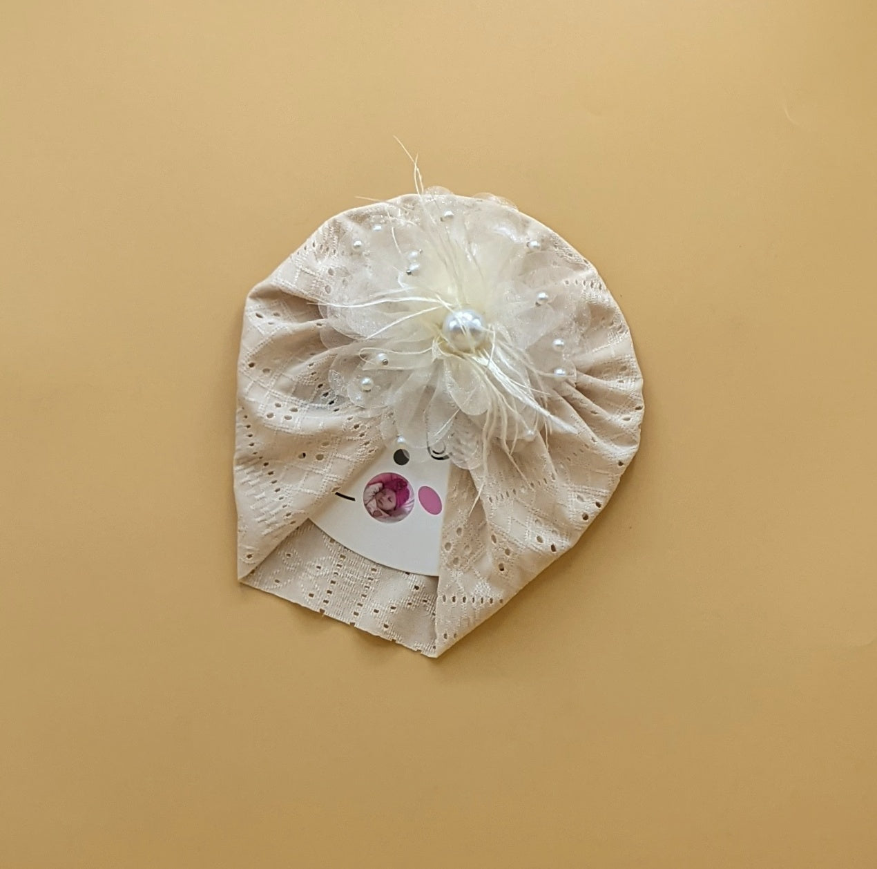 Baby Cap - Floral/Pearls