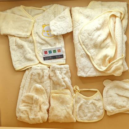Baby 6 Pieces Furr Starter/Suit Set - Plain - Winter