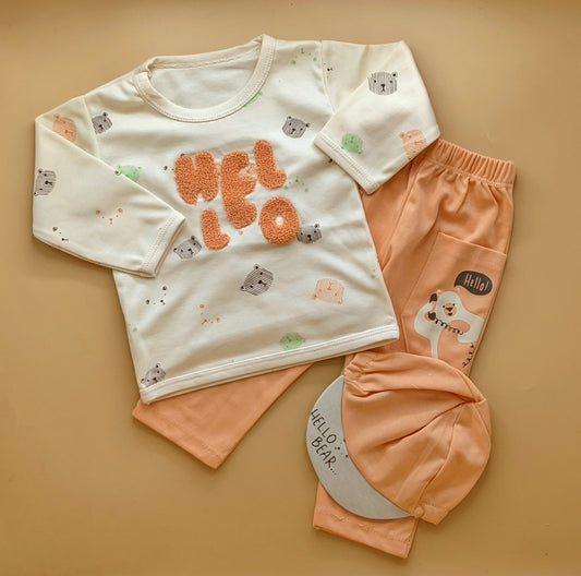 Baby Suit with Cap - Hello