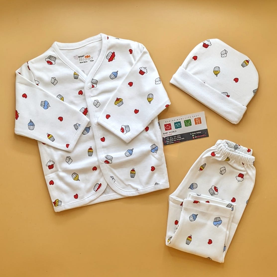 2 Pieces Suit with Cap - Cupcake 🧁