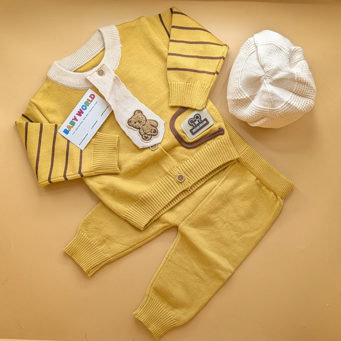 2 Piece Imported Woolen Suit with Cap - Bear 🐻 - Winter