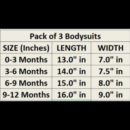 Baby Pack of 3 Premium Bodysuits