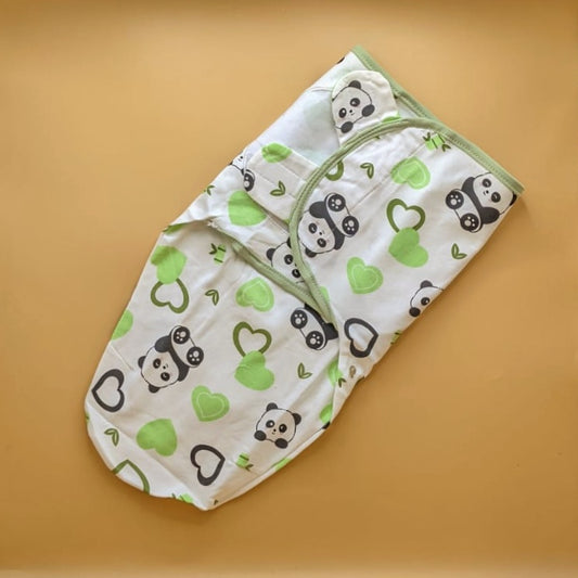 Swaddle Wrap - Panda/Hearts - White