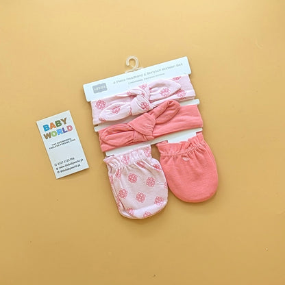 Baby 4 Piece Headband, & Mitten Set