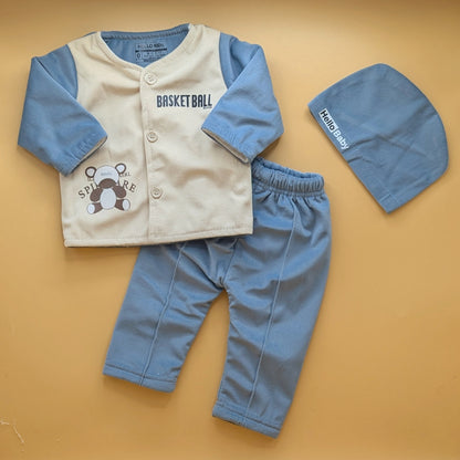 3 Pieces Premium Baby Suit with Cap - Basketball 🏀 - Winter