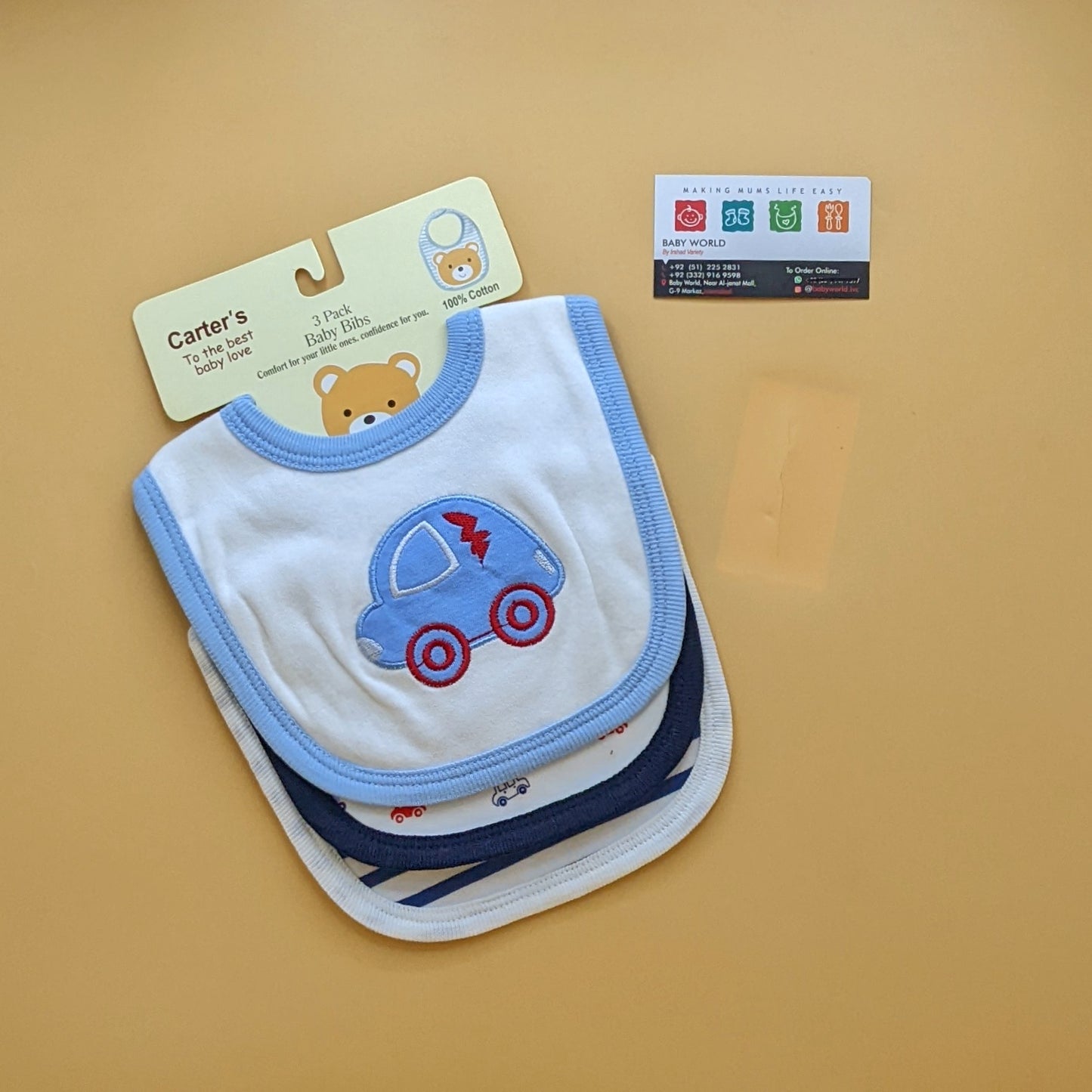 Pack of 3 Bibs - Car/Plane