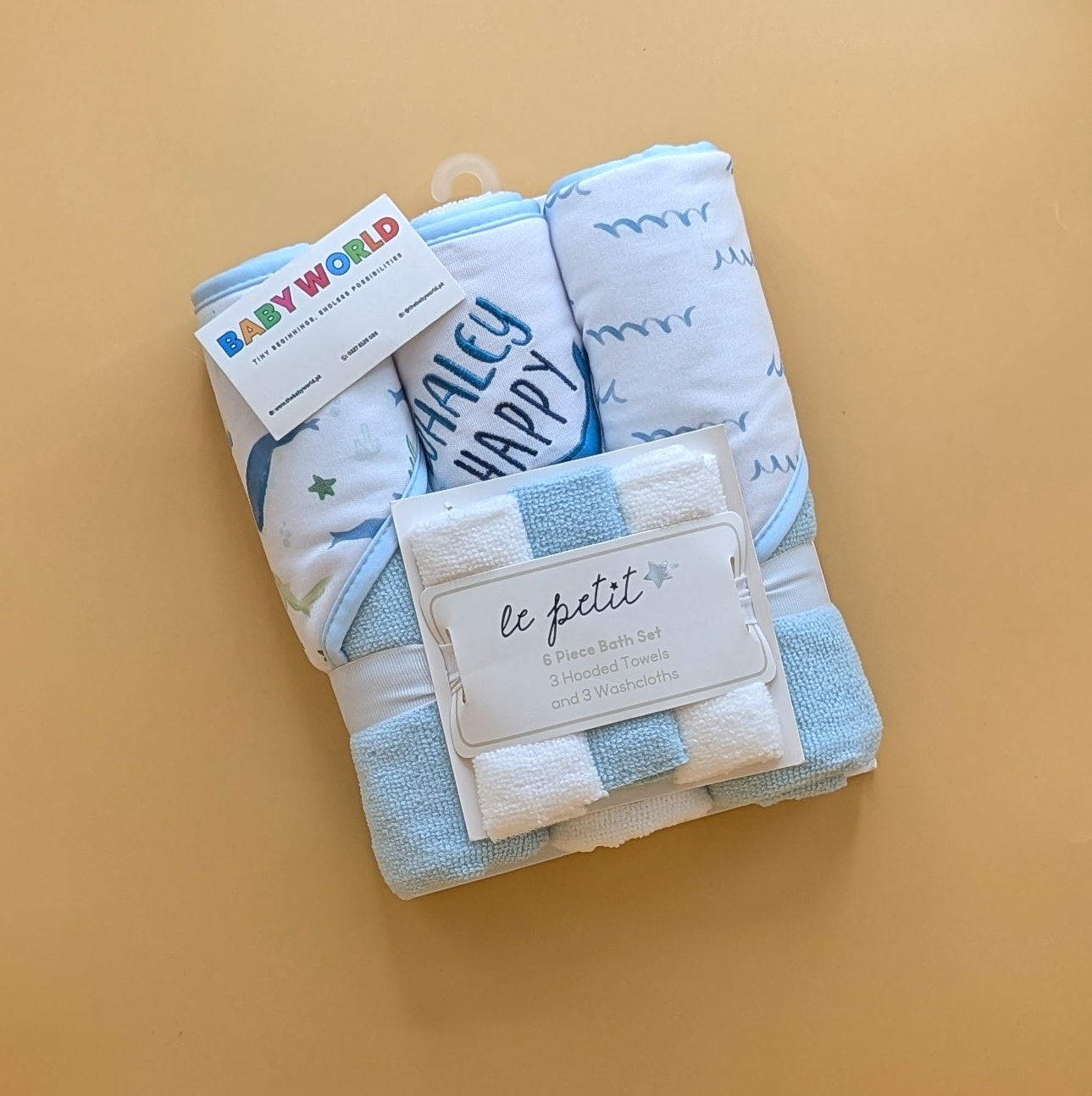 Baby Imported Pack of 3 Hooded Bath Towels with Face Towels