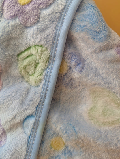 Baby Hooded Wrapping Sheet/Ac Blanket - Floral/Hearts - Winter