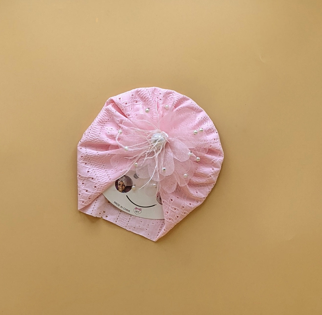 Baby Cap - Floral/Pearls