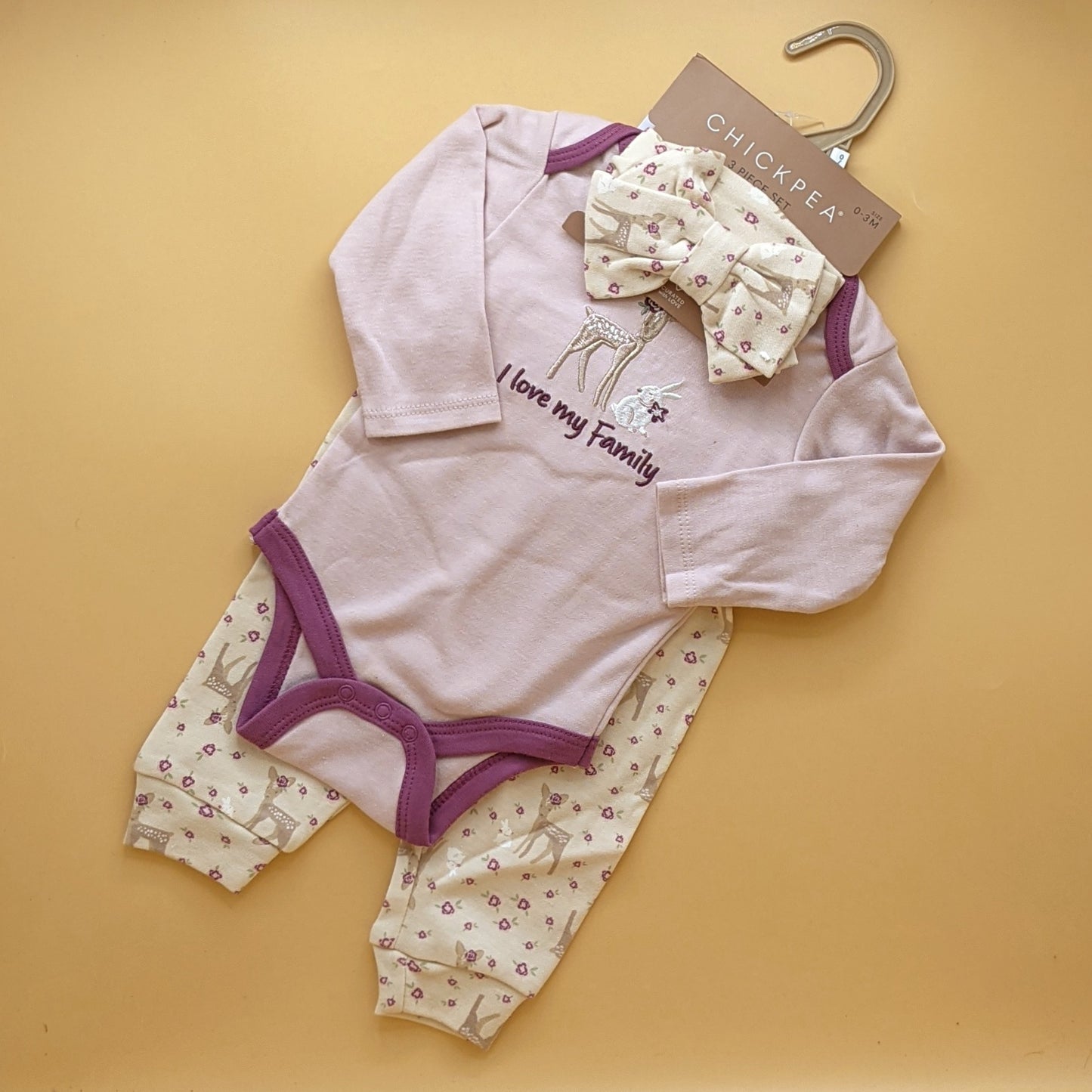 Bodysuit, Pant, & Headband Set - Giraffe/Rabbit 🐇