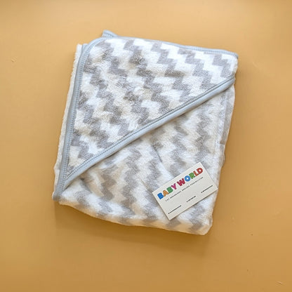 Baby Winter Hooded Wrapping Sheet/Ac Blanket - Zigzag Pattern