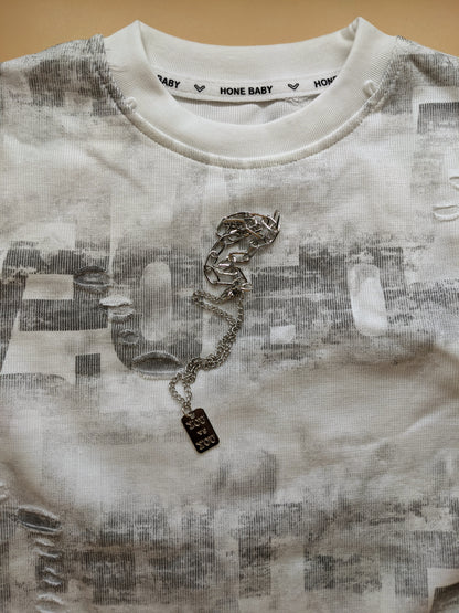 Baby Relaxed Fit Co-Ord Set - White/Grey