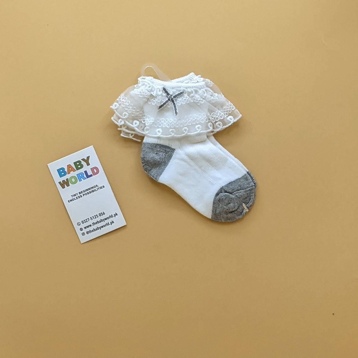 Baby Frilly Socks Pair - Bow