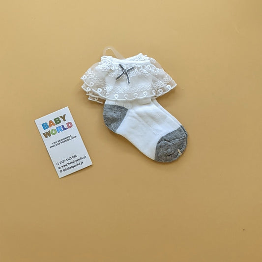 Baby Frilly Socks Pair - Bow