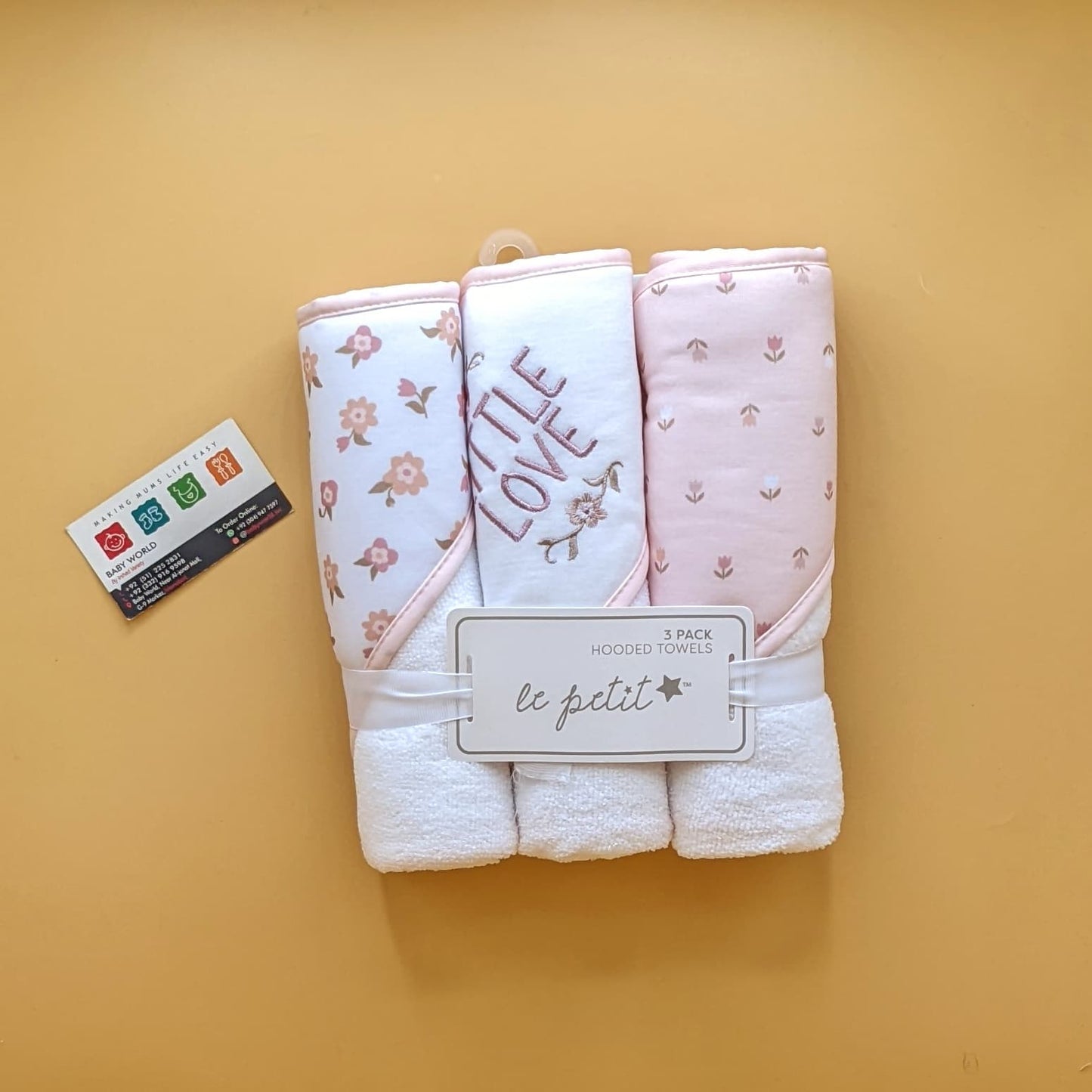 Baby Imported Pack of 3 Hooded Bath Towels with Face Towels
