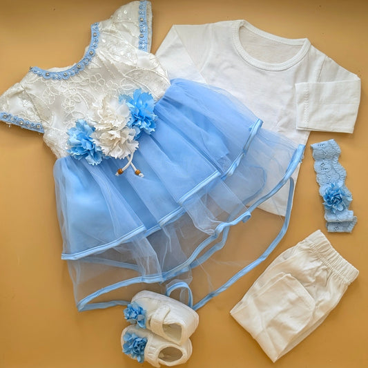 5 Pieces Frock Set