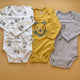 Pack of 3 Bodysuit - White, Mustard, Grey - Little Bear 🧸