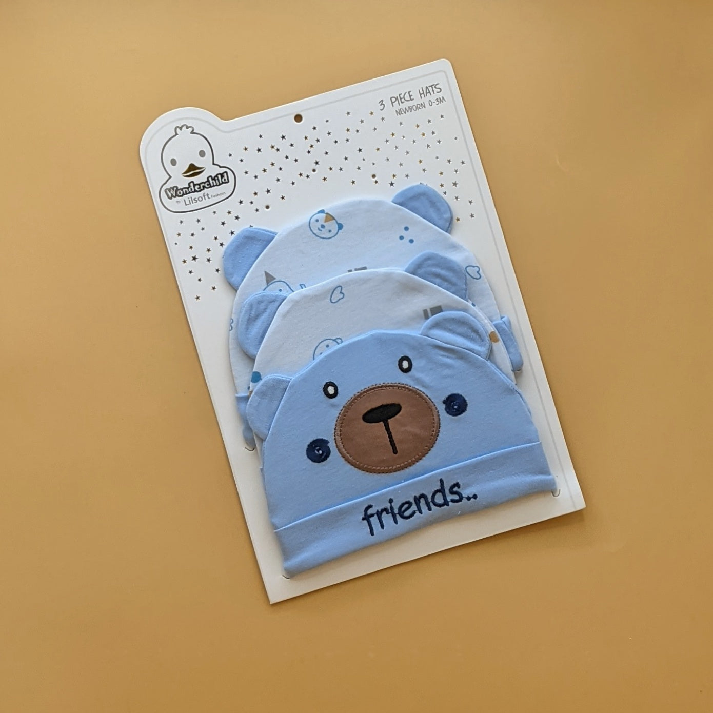 Pack of 3 Caps - Bear/Friends