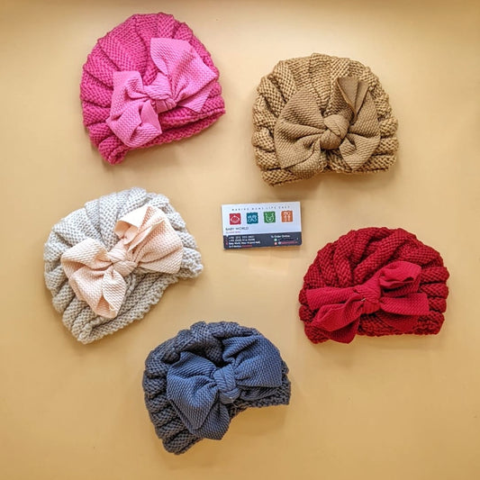 Baby Wool Cap - Bow Large - Winter