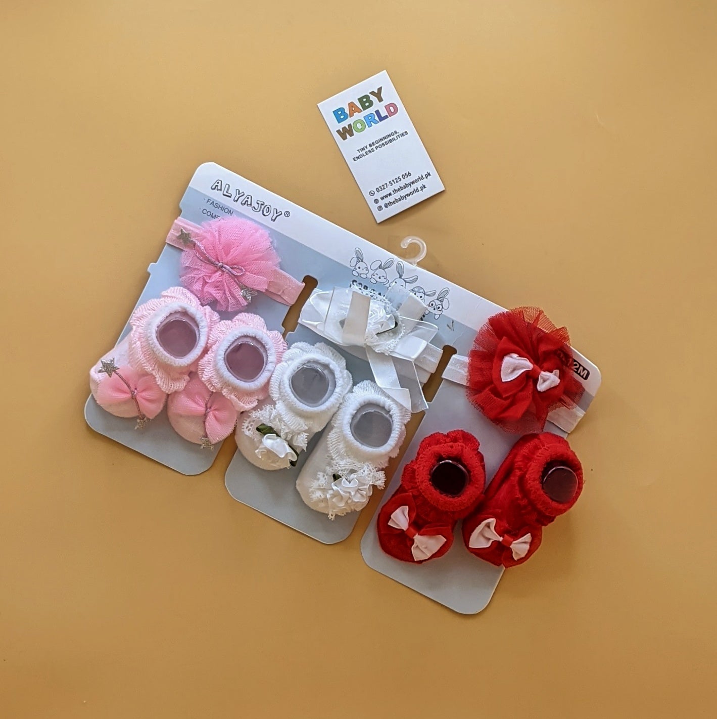 Pack of 3 Booties & Headbands Set