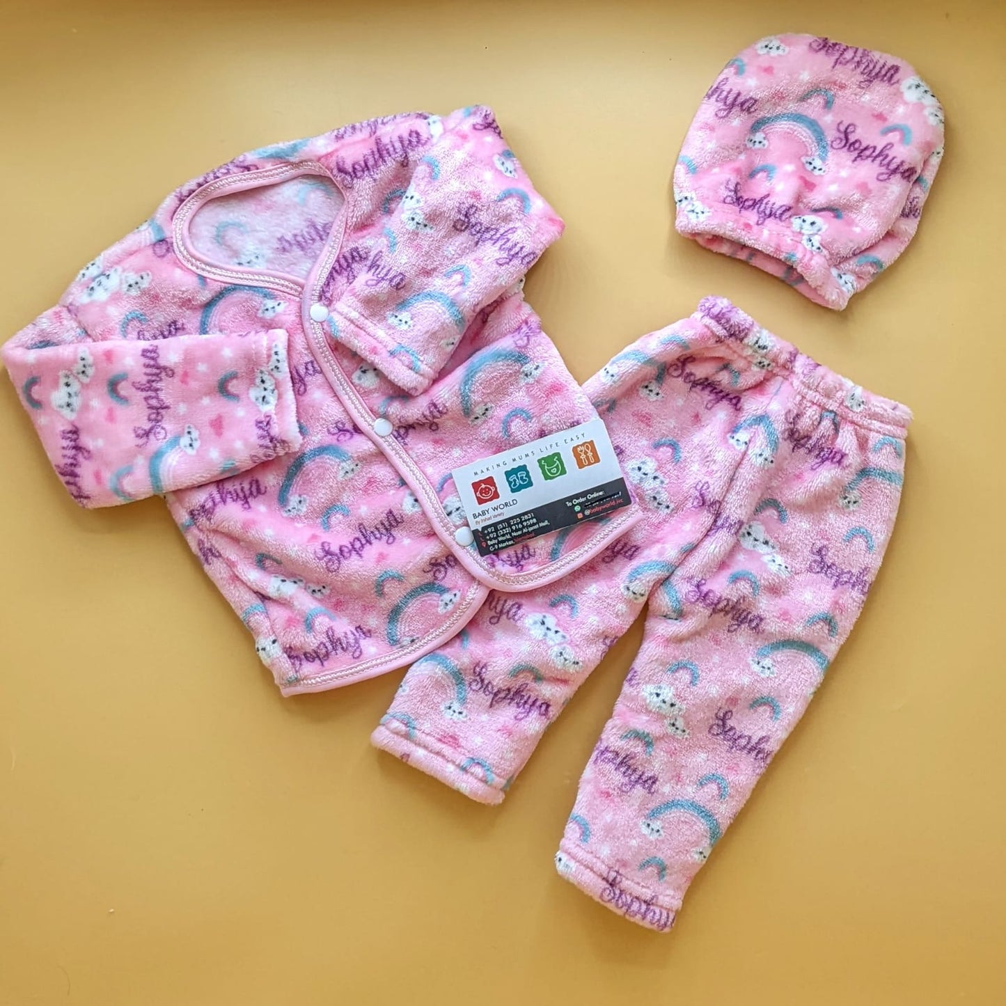 Baby Suit with Cap - Rainbow/Clouds - Winter
