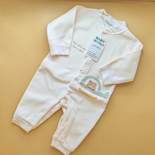 Premium Baby Romper - The little bear flies a plane 🚁 - Winter