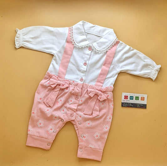 Romper - Full Sleeves - Floral/Stripes