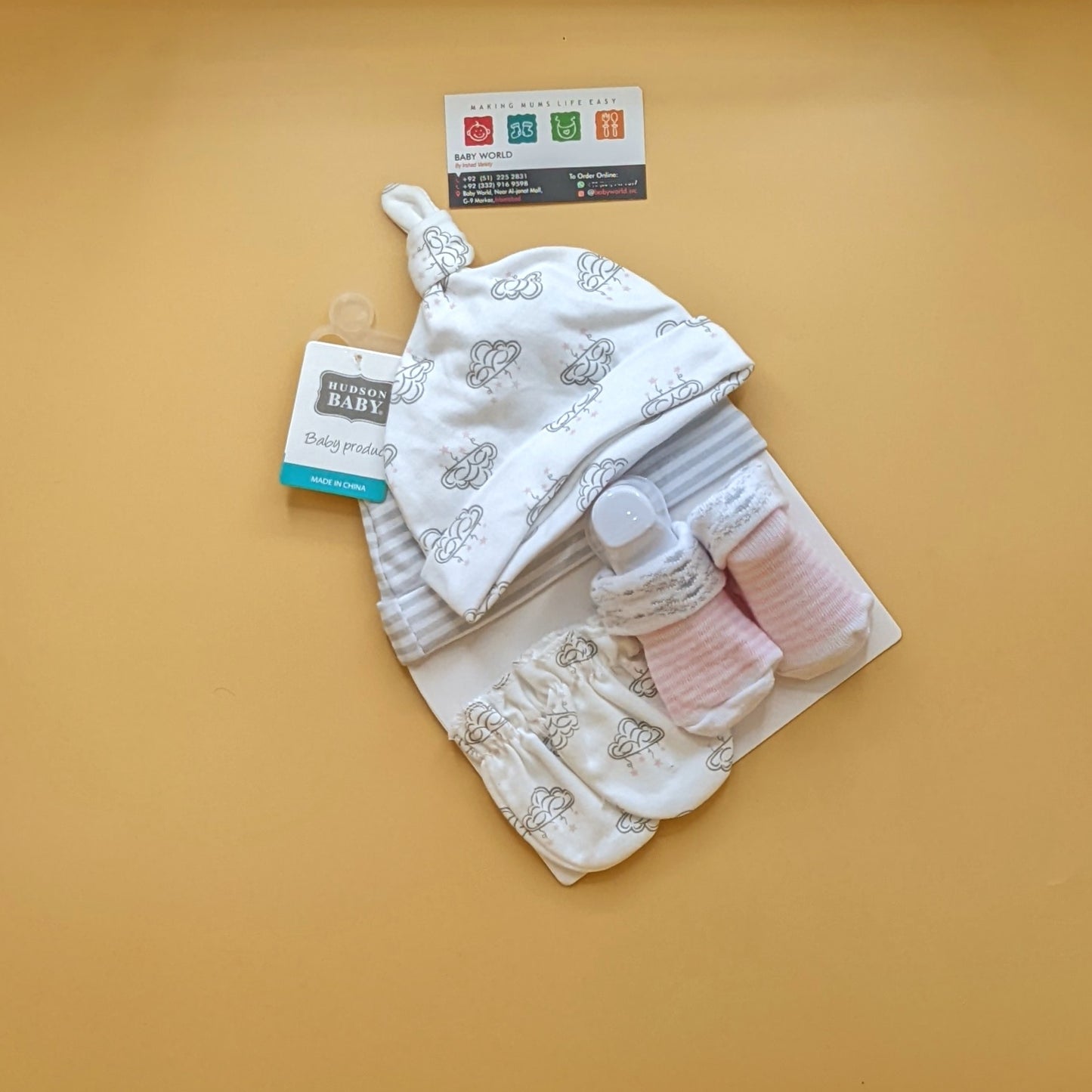 Pack of 2 Caps, Mittens & Booties Set