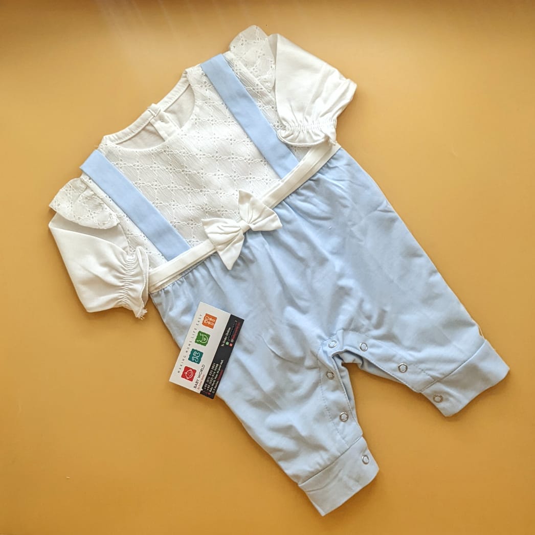 Romper - Full Sleeves - Bow/Stripes