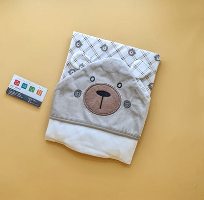 Hooded Wrapping Sheet/Blanket - Winter - Bear 🐻
