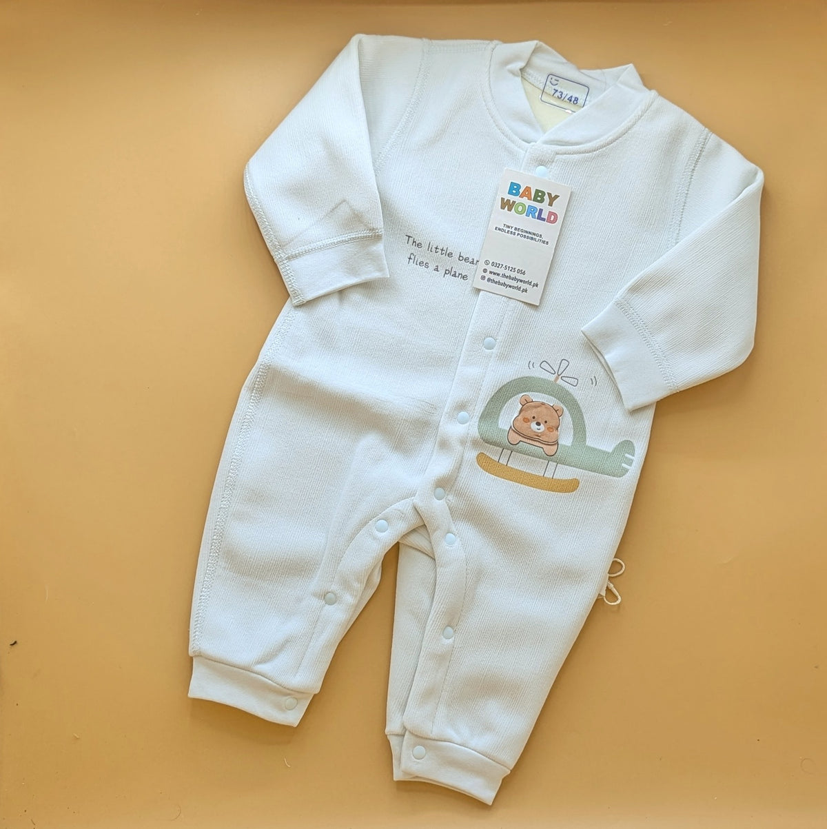 Premium Baby Romper - The little bear flies a plane 🚁 - Winter