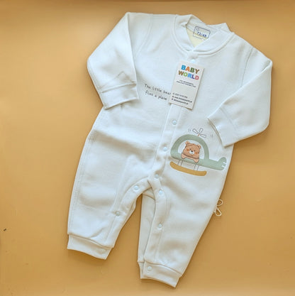 Premium Baby Romper - The little bear flies a plane 🚁 - Winter