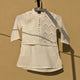 3 Pieces Kameez Shalwar with Embroidered Waistcoat - Zigzag - Off-White