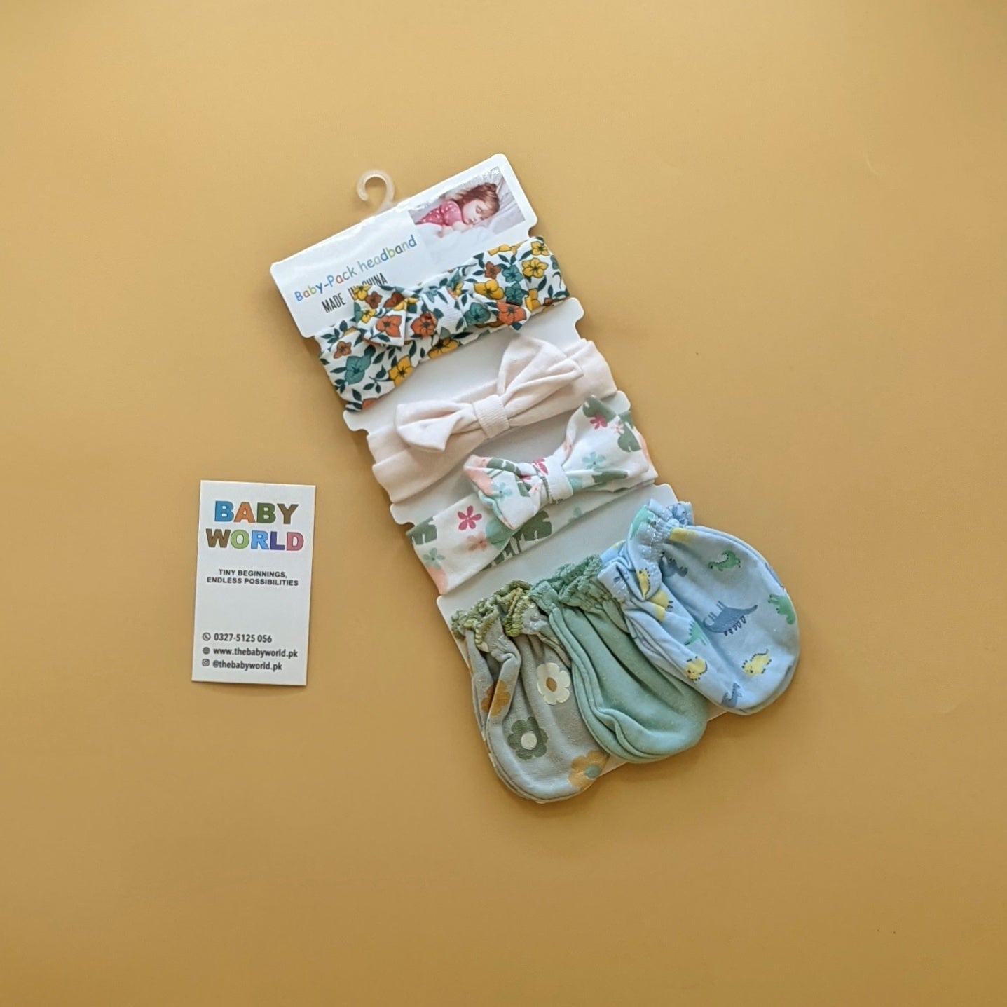 Pack of 3 Headbands Set & Mittens
