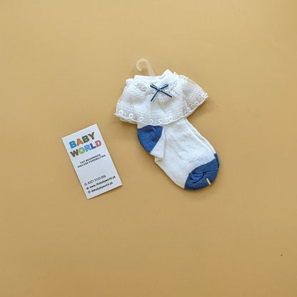 Baby Frilly Socks Pair - Bow