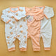 Pack of 3 Rompers/Sleep Suits - Bear/Bow - Peach